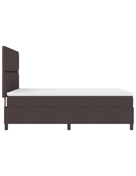 Letto Box Spring con Materasso & LED Marrone Scuro 140x200 cm Tessuto