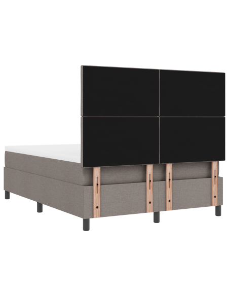 Letto a Rete con Materasso & LED Taupe 140x200 cm Tessuto