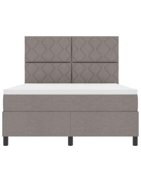 Letto a Rete con Materasso & LED Taupe 140x200 cm Tessuto