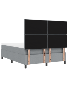 Letto a molle con materasso Grigio chiaro 160 x 200 cm Tessuto 2