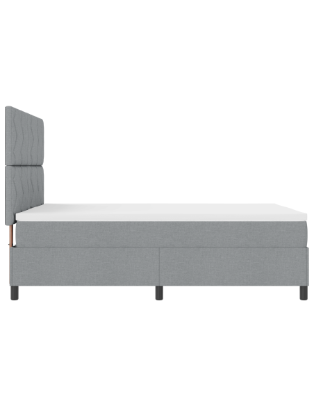 Letto a molle inscatolato con materasso e LED Grigio chiaro 160x200 cm Tessuto