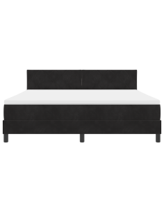 Letto a Sorgente LED con materasso Nero 180 x 200 cm Velluto 2