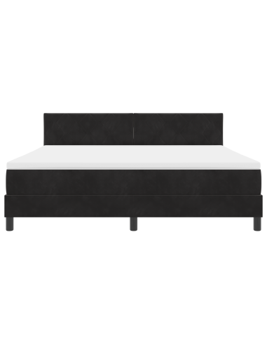 Letto a Sorgente LED con materasso Nero 180 x 200 cm Velluto