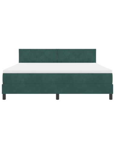 Letto a Sorgente LED con led Verde Scuro 180 x 200 cm Velluto