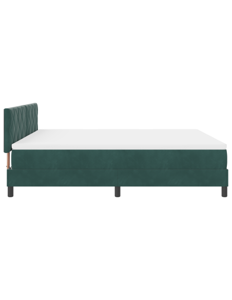 Letto con box spring e materasso & LED Verde scuro 180x200 cm in velluto