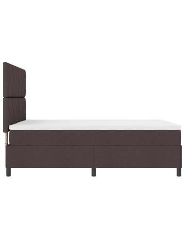 Letto a molle con materasso Marrone scuro 160 x 200 cm Tessuto