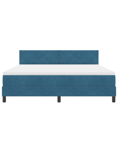 Letto a Sorgente LED con led Blu Scuro 180 x 200 cm Velluto