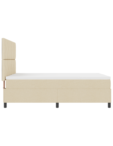 Letto a molle con materasso con led Crema 160 x 200 cm Tessuto