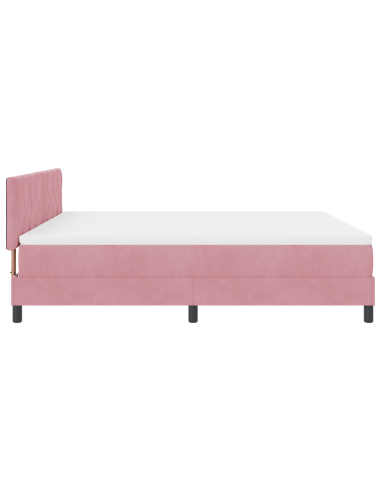 Letto a Sorgente LED con materasso Rosa 180 x 200 cm Velluto