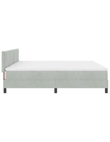 Letto a Sorgente LED con led Grigio chiaro 200 x 200 cm Velluto