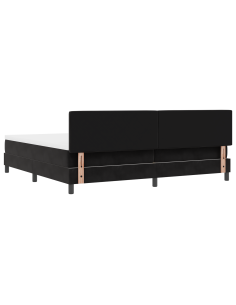 Letto a Sorgente LED con materasso Nero 200 x 200 cm Velluto 2