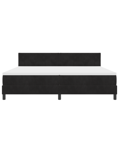 Letto a Sorgente LED con materasso Nero 200 x 200 cm Velluto