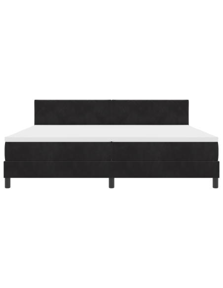 Letto a Box con Materasso e LED Nero 200x200 cm Velluto