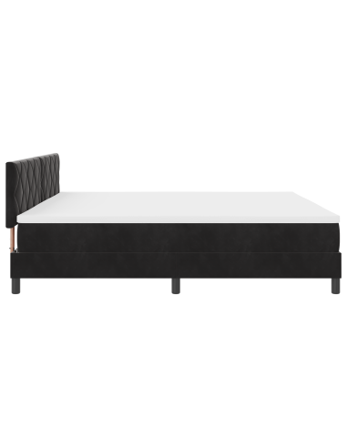 Letto a Sorgente LED con materasso Nero 200 x 200 cm Velluto