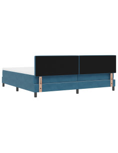 Letto a Sorgente LED con led Blu Scuro 200 x 200 cm Velluto 2