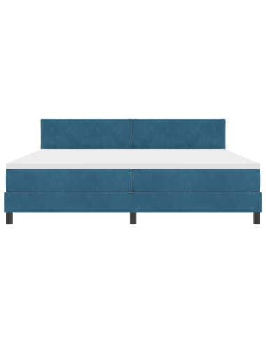 Letto a Sorgente LED con led Blu Scuro 200 x 200 cm Velluto