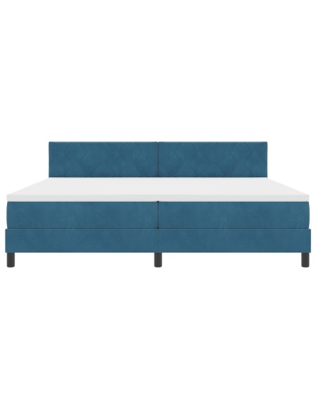 Letto con Materasso e LED Blu Scuro 200x200 cm in Velluto