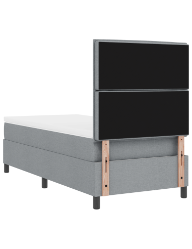 Letto a molle con materasso Grigio chiaro 80 x 200 cm Tessuto