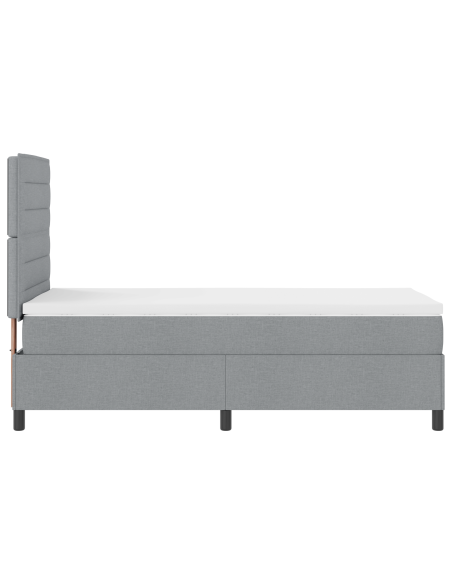 Letto con Box Spring e Materasso & LED Grigio Chiaro 80x200 cm Tessuto