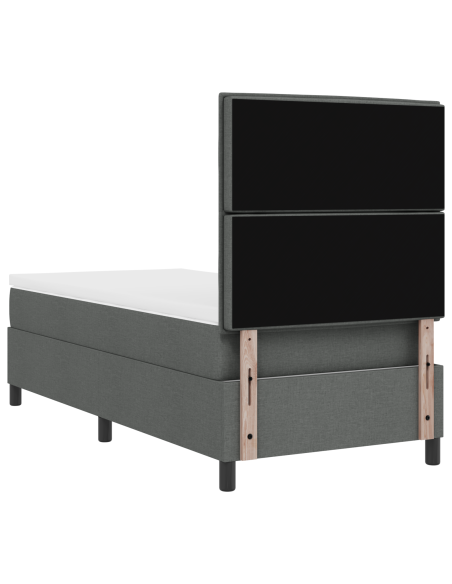 Letto Box Spring con Materasso e LED Grigio Scuro 80x200 cm Tessuto