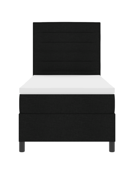 Letto a Molle con Materasso & LED Nero 80x200 cm Tessuto