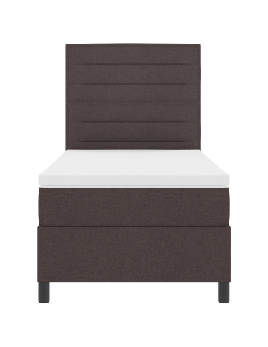 Letto a molle con materasso Marrone scuro 80 x 200 cm Tessuto