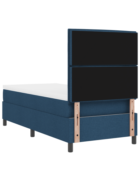 Letto a molle con materasso con led Blu 90 x 190 cm Tessuto