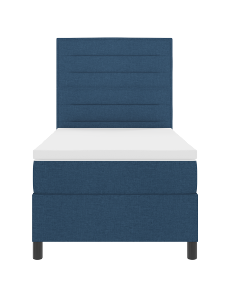 Letto a molle con materasso con led Blu 90 x 190 cm Tessuto
