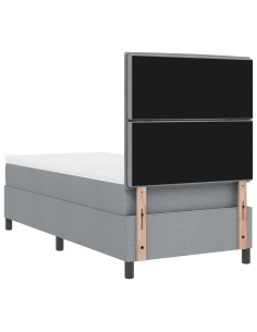 Letto a molle con materasso Grigio chiaro 90 x 200 cm Tessuto 2