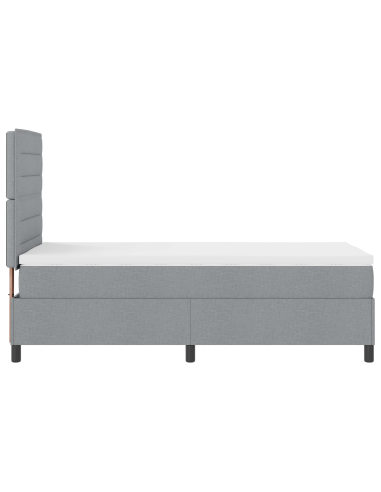 Letto a molle con materasso Grigio chiaro 90 x 200 cm Tessuto