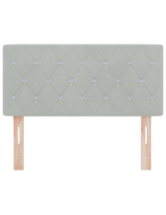 Testiera LED con testiera Grigio chiaro 90 cm Poliestere