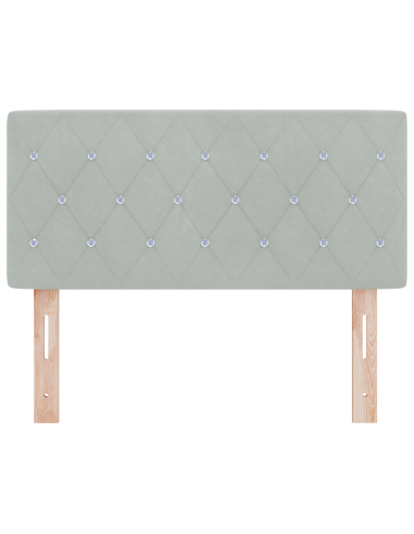 Testiera LED con testiera Grigio chiaro 90 cm Poliestere