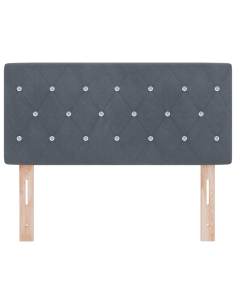 Testiera LED con testiera Grigio scuro 90 cm Poliestere