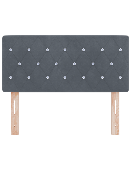 Testata a LED con Bottoni a Cristallo Grigia Scura 90 cm Velluto