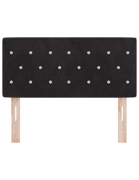 Testiera LED con Bottoni in Cristallo Nera 90 cm in Velluto