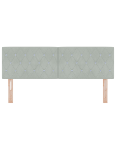 Testiera LED con testiera Grigio chiaro 160 cm Poliestere