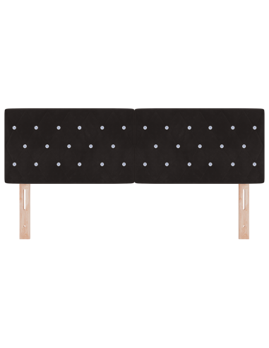 Testiera LED con luci a strisce a LED Nero 160 cm Poliestere