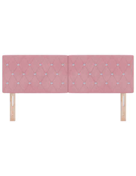 Testata LED con Bottoni Diamante Rosa 80 cm Velluto