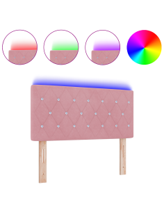 Testiera LED con luci a strisce a LED Rosa 90 cm Poliestere 2