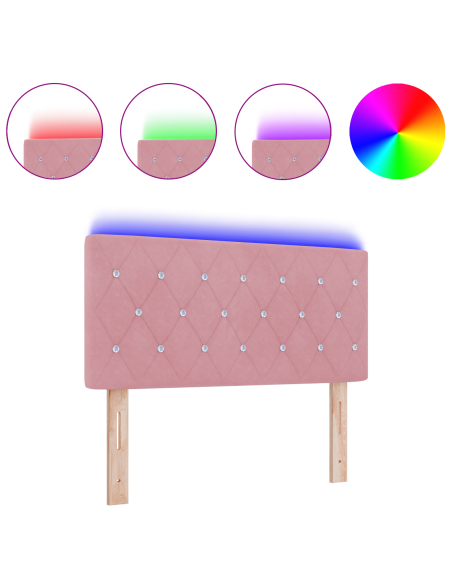 Testiera LED con luci a strisce a LED Rosa 90 cm Poliestere