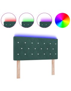 Testiera LED con testiera Verde Scuro 100 cm Poliestere 2