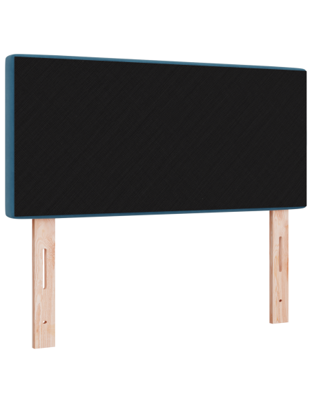 Testata LED con bottoni di cristallo in velluto blu scuro 100 cm