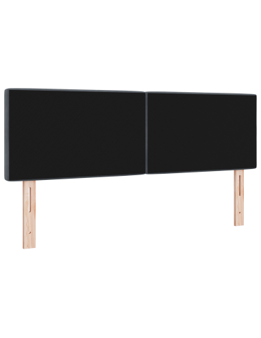 Testiera LED con testiera Grigio scuro 144 cm Poliestere