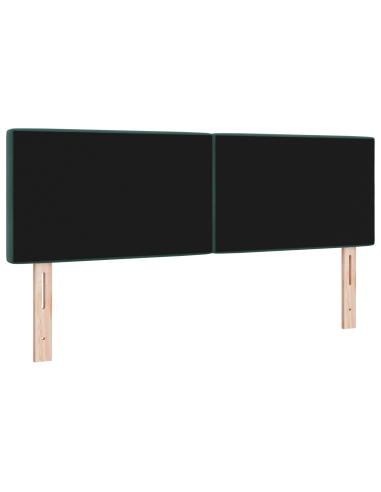 Testiera LED con testiera Verde Scuro 144 cm Poliestere