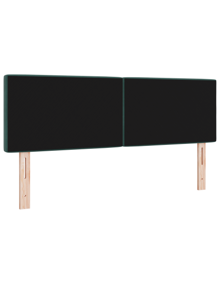 Testiera LED a bottoni di cristallo imbottita verde scuro 72 cm in velluto