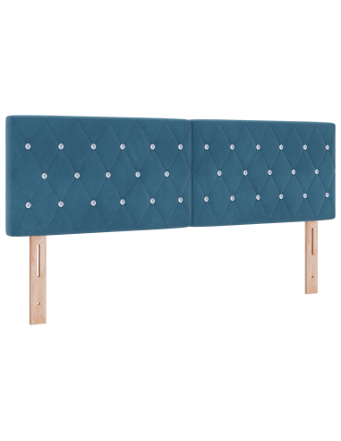 Testiera LED con testiera Blu Scuro 144 cm Poliestere