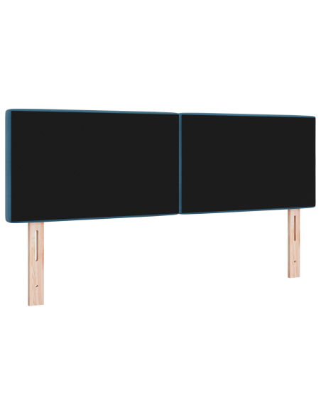 Testiera LED con bottoni in cristallo blu scuro 72 cm in velluto