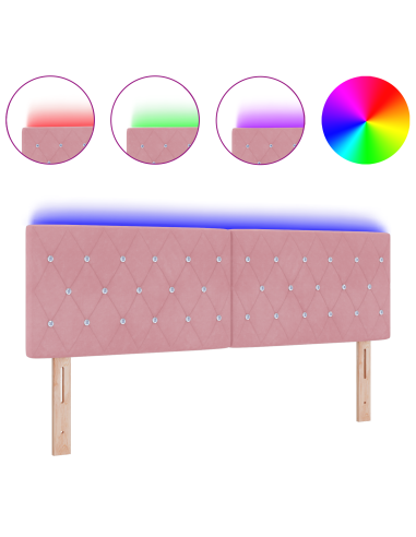 Testiera LED con luci a strisce a LED Rosa 144 cm Poliestere