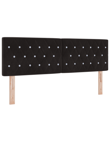 Testiera LED con luci a strisce a LED Nero 160 cm Poliestere