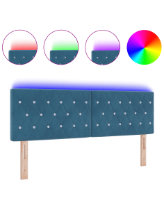 Testiera LED con testiera Blu Scuro 160 cm Poliestere 2